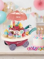 Brinquedo Educativo Carrinho de Sorvete Infantil Menina e Menino Sorveteria com Luz de LED e Som 30 Peças Montessori Presente Dia das Crianças Brinquedo Infantil Menina 3 Anos Rosa - brinquedo infantil da Kinderland Brinquedos
