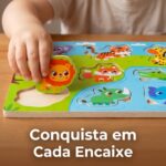 Quebra Cabeça Infantil de Madeira Montessori – Brinquedo Educativo Fundo do Mar 1 Ano, Presente Menina e Menino com Guia de Encaixe, Brinquedo Pedagógico Didático em Madeira Premium - brinquedo infantil da Kinderland Brinquedos