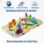 Quebra Cabeça de Madeira Montessori Números e Matemática – Brinquedo Educativo 2 a 5 Anos, Presente Menina e Menino, Jogo Pedagógico Didático Premium Tamanho 18x18cm - brinquedo infantil da Kinderland Brinquedos
