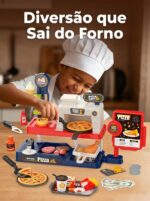 Pizza Shop Brinquedo Cozinha Infantil Menina Menino Kit Comida Brinquedo Educativo 3 Anos com Caixa Registradora Infantil de Madeira e Pizza de Brinquedo Completo Presente Criativo - brinquedo infantil da Kinderland Brinquedos