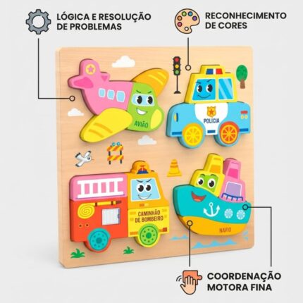 Carrinho de Polícia Brinquedo Educativo 3 Anos Menino Menina Garagem 2 em 1 com Mini Carros e Helicóptero Presente Dia das Crianças Pista Lançador Didático Montessori Transformável - brinquedo infantil da Kinderland Brinquedos