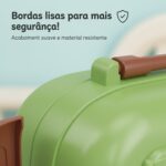 Brinquedo Educativo Supermercado e Casa 4 em 1 Mochila Infantil Montessori Menina e Menino Kit Cozinha com Som e Luz Comidinha Boneca Presente Dia das Crianças Verde - brinquedo infantil da Kinderland Brinquedos