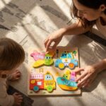 Carrinho de Polícia Brinquedo Educativo 3 Anos Menino Menina Garagem 2 em 1 com Mini Carros e Helicóptero Presente Dia das Crianças Pista Lançador Didático Montessori Transformável - brinquedo infantil da Kinderland Brinquedos