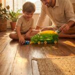 Carrinho Dinossauro Brinquedo Caminhão Transportador e Pista de Corrida Menino e Menina Presente Brinquedos Educativos 3 Anos ou Mais Triceratops com Mini Carrinhos Dia das Crianças - brinquedo infantil da Kinderland Brinquedos