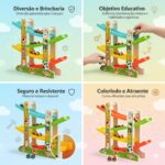 Maleta de Blocos de Montar Infantil Mala com Rodinhas Brinquedo Educativo Montessori 3 Anos Presente Menino e Menina Compatível Lego 64 Peças Azul - brinquedo infantil da Kinderland Brinquedos