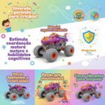   Carrinho de Controle Remoto Monster Truck Dinossauro Roxo 1:16 Off-Road 4×4 Luz LED – Brinquedo Infantil Menino e Menina Presente Ideal 4 5 6 7 8 Anos Recarregável Melhor que Tablet - brinquedo infantil da Kinderland Brinquedos