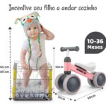 Bicicleta de Equilíbrio para Bebê 1 Ano Rosa | Presente Primeiro Aniversário Infantil | Brinquedo Educativo com Rodas Silenciosas para Menina 12-24 Meses - brinquedo infantil da Kinderland Brinquedos