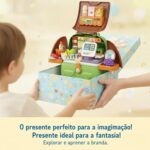 Brinquedo Educativo Supermercado e Casa 4 em 1 Mochila Infantil Montessori Menina e Menino Kit Cozinha com Som e Luz Comidinha Boneca Presente Dia das Crianças Verde - brinquedo infantil da Kinderland Brinquedos