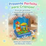 Maleta de Blocos de Montar Infantil Mala com Rodinhas Brinquedo Educativo Montessori 3 Anos Presente Menino e Menina Compatível Lego 64 Peças Azul - brinquedo infantil da Kinderland Brinquedos
