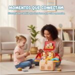 Brinquedo Educativo Mochila Infantil 2 em 1 Casa de Boneca e Restaurante Menina e Menino Kit Cozinha Montessori Som e Luz Presente Dia das Crianças Brinquedos Educativos 3 Anos - brinquedo infantil da Kinderland Brinquedos