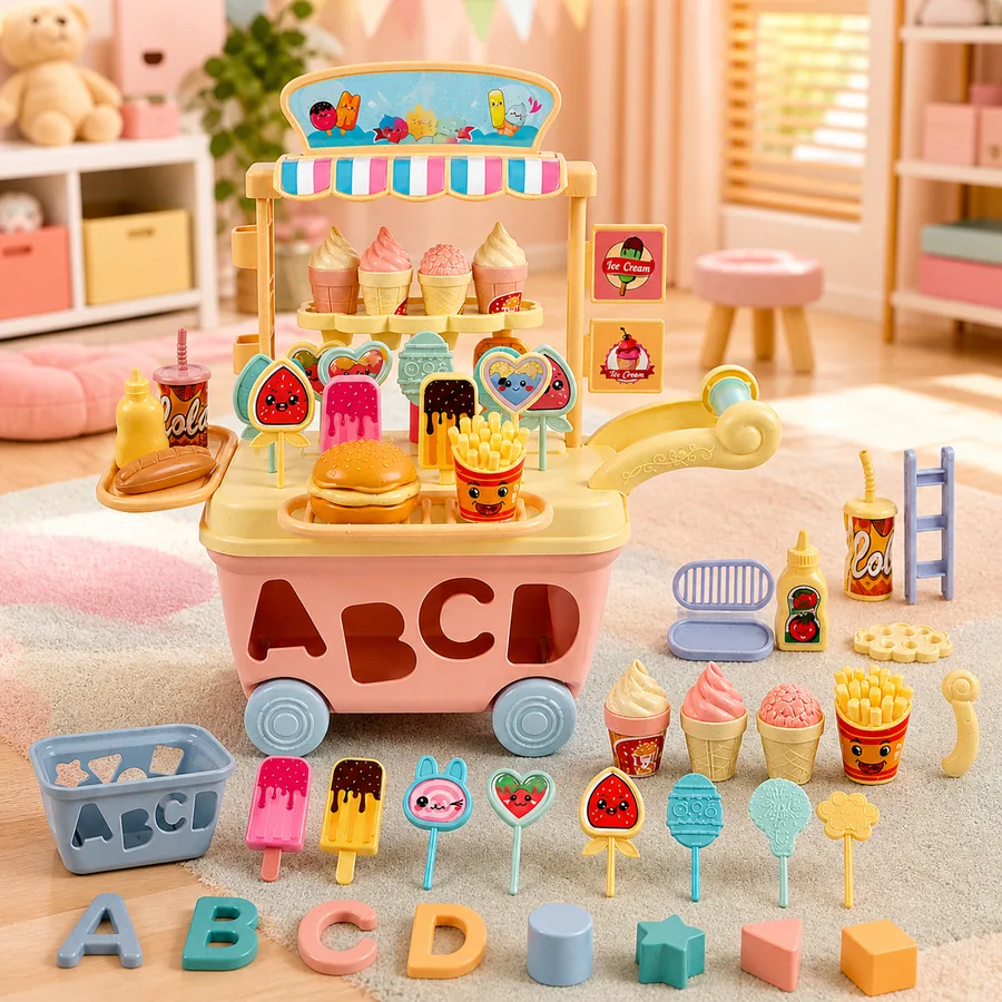 sorveteria infantil com blocos - melhor sorveteria colorida
