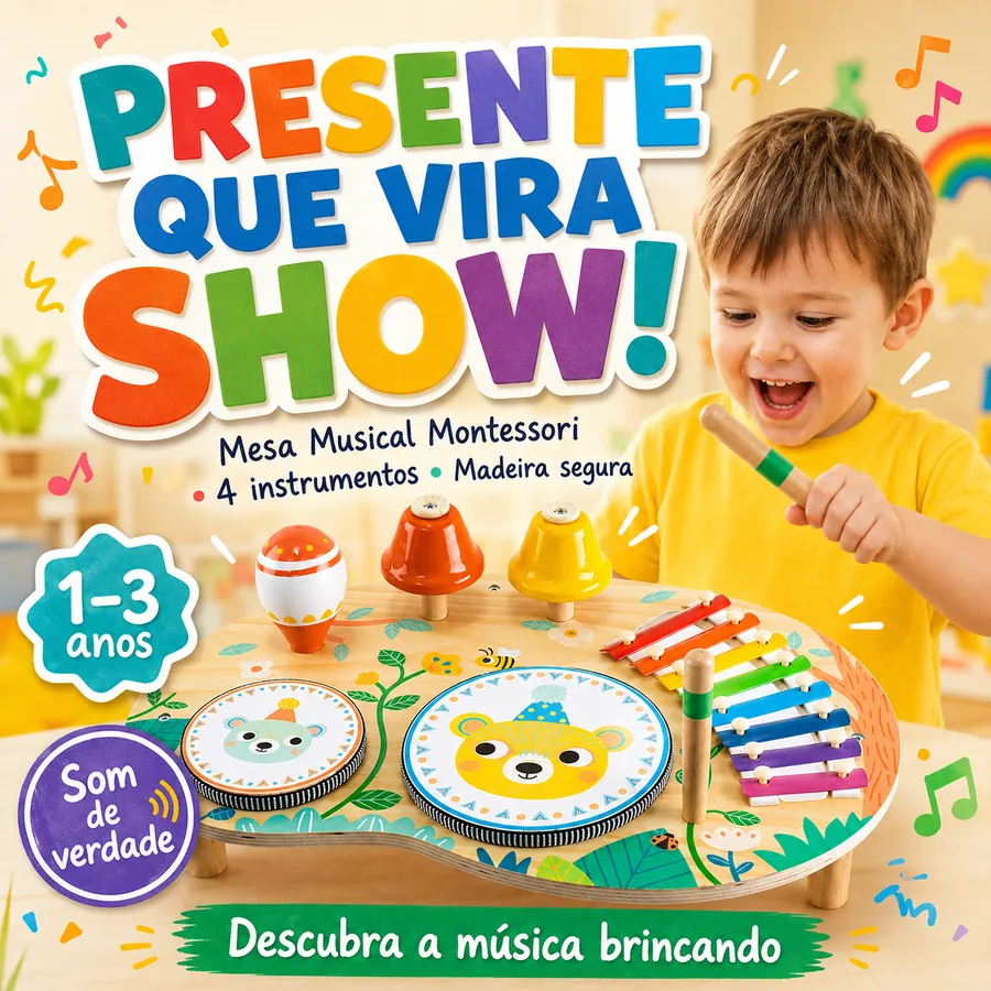 mesa musical de madeira - melhor musical de madeira