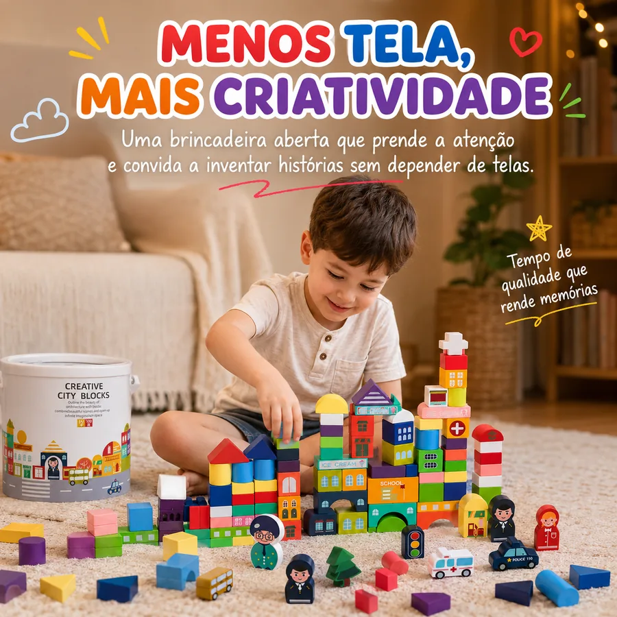 blocos de madeira 100 peças - melhor bloco de madeira clássico