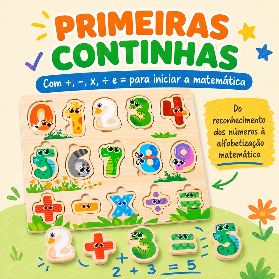 quebra-cabeça de números em madeira - melhor números iniciais