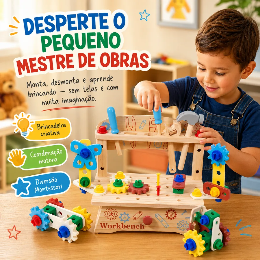 bancada de ferramentas de madeira - melhor oficina