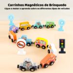 Trem de Carrinhos Magnéticos em Madeira - brinquedo infantil Kinderland Toys