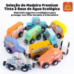 Trem de Carrinhos Magnéticos em Madeira - brinquedo infantil Kinderland Toys