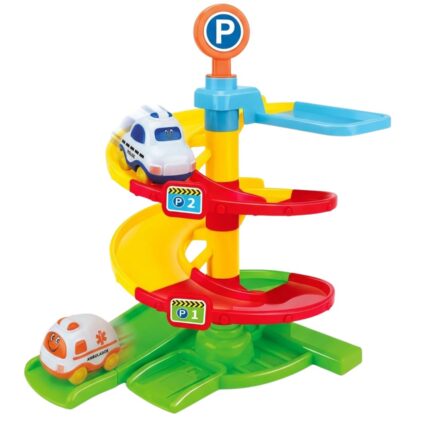 Pista de Carrinhos Garagem Estacionamento City Parking com 2 Carrinhos - brinquedo infantil Kinderland Toys
