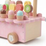 Carrinho de Sorvete de Madeira de Puxar Brinquedo Educativo Montessori - brinquedo infantil Kinderland Toys