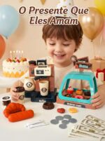 Brinquedos Educativos Cafeteira Infantil e Caixa Registradora Kit Cozinha Menina - brinquedo infantil Kinderland Toys