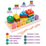 Brinquedo de Madeira Quebra Cabeça Educativo Montar e Pescar Montessori - brinquedo infantil Kinderland Toys