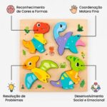 Quebra Cabeça de Madeira Montessori Alfabeto e Cores - brinquedo infantil Kinderland Toys