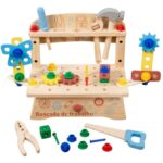 Bancada de Ferramentas de Madeira Montessori Brinquedo Educativo Infantil 1 - brinquedo infantil Kinderland Toys