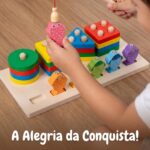 Brinquedo de Madeira Quebra Cabeça Educativo Montar e Pescar Montessori - brinquedo infantil Kinderland Toys