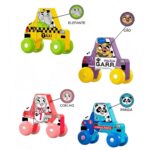 Brinquedo de Madeira Educativo Carrinhos Jumbo Empilháveis e Flashcards de - brinquedo infantil Kinderland Toys
