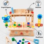 Bancada de Ferramentas de Madeira Montessori Brinquedo Educativo Infantil 1 - brinquedo infantil Kinderland Toys