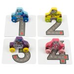 Brinquedo de Madeira Educativo Carrinhos Jumbo Empilháveis e Flashcards de - brinquedo infantil Kinderland Toys