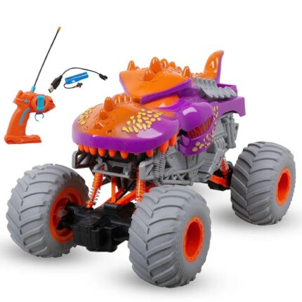   Carrinho de Controle Remoto Monster Truck Dinossauro Roxo 1:16 - brinquedo infantil Kinderland Toys