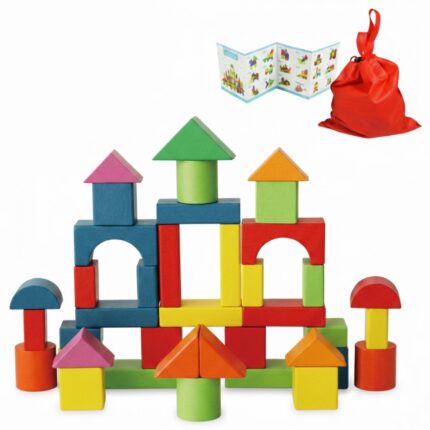 Blocos de Montar de Madeira 40 Peças Brinquedo Educativo 1 - brinquedo infantil Kinderland Toys