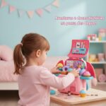 Maleta 4 em 1 Infantil Rosa Mochila Escolar Brinquedo Menina - brinquedo infantil Kinderland Toys
