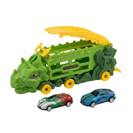 Carrinho Dinossauro Brinquedo Caminhão Transportador e Pista de Corrida Menino - brinquedo infantil Kinderland Toys