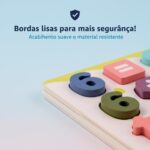 Brinquedo Educativo de Madeira Alfabeto e Números Montessori Tabuleiro de - brinquedo infantil Kinderland Toys