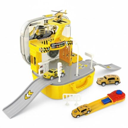 Maleta 2 em 1 Pista de Carrinhos e Estação de - brinquedo infantil Kinderland Toys