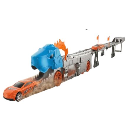 Caminhão Cegonha Dinossauro Pista Lançadora com Carrinhos de Metal - brinquedo infantil Kinderland Toys
