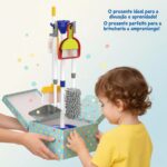Kit Limpeza Infantil Brinquedo Educativo Montessori 9 Peças Vassoura e - brinquedo infantil Kinderland Toys