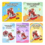 Maleta Estação de Bombeiro com Pista de Carrinho e Helicóptero - brinquedo infantil Kinderland Toys