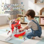 Maleta Estação de Bombeiro com Pista de Carrinho e Helicóptero - brinquedo infantil Kinderland Toys