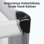 Cercadinho para Bebê Portátil Dobrável Cinza com Tela Respirável e - brinquedo infantil Kinderland Toys