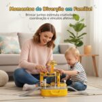 Maleta 2 em 1 Pista de Carrinhos e Estação de - brinquedo infantil Kinderland Toys
