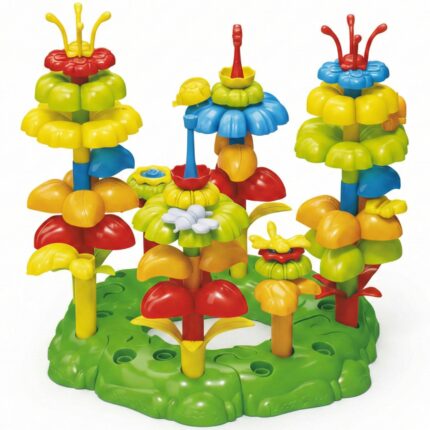 Jardim de Flores Blocos de Montar Brinquedo Educativo Montessori 56 - brinquedo infantil Kinderland Toys