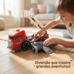   Caminhão de Bombeiro Infantil 2 em 1 Playset Garagem - brinquedo infantil Kinderland Toys
