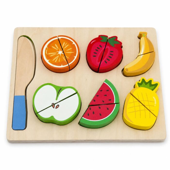Kinderland Toys Jogo de Cortar Legumes de Madeira Brinquedo Educativo