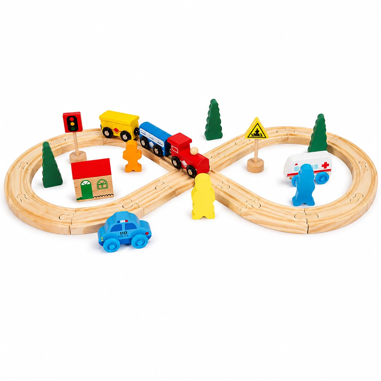 Pista de trem de madeira