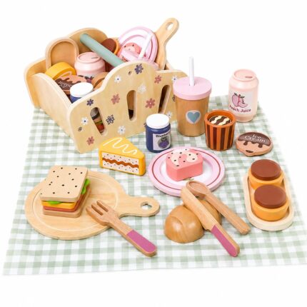 Kinderland Toys Kit Piquenique Infantil de Madeira Brinquedo Educativo - brinquedo infantil da Kinderland Brinquedos