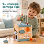 Cubo de Atividades Oceano de Madeira Brinquedo Educativo - brinquedo infantil Kinderland Toys