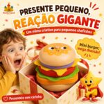 Mini Hambúrguer de Brinquedo com 7 Peças - brinquedo infantil Kinderland Toys